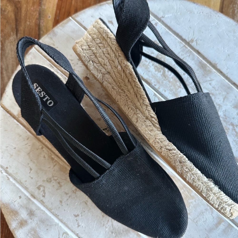 Sesto Meucci Slingback Julie Espadrille Black
